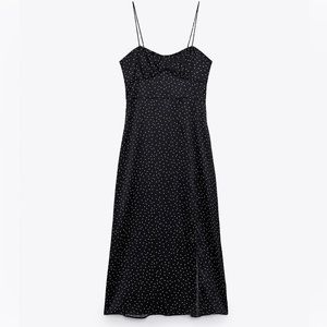 Zara dotted midi corset dress